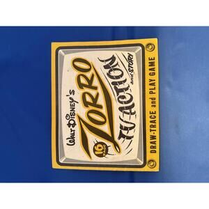 1950-1960s Zorro Magic Slate Draw Trace Book & Game Walt Disney Prod. Unused